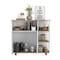 Tuhome Paprika Kitchen Cart, Four Casters, Four Open Shelves, Double Door Cabinet, Light Oak/White MDB7166 - alternate 8